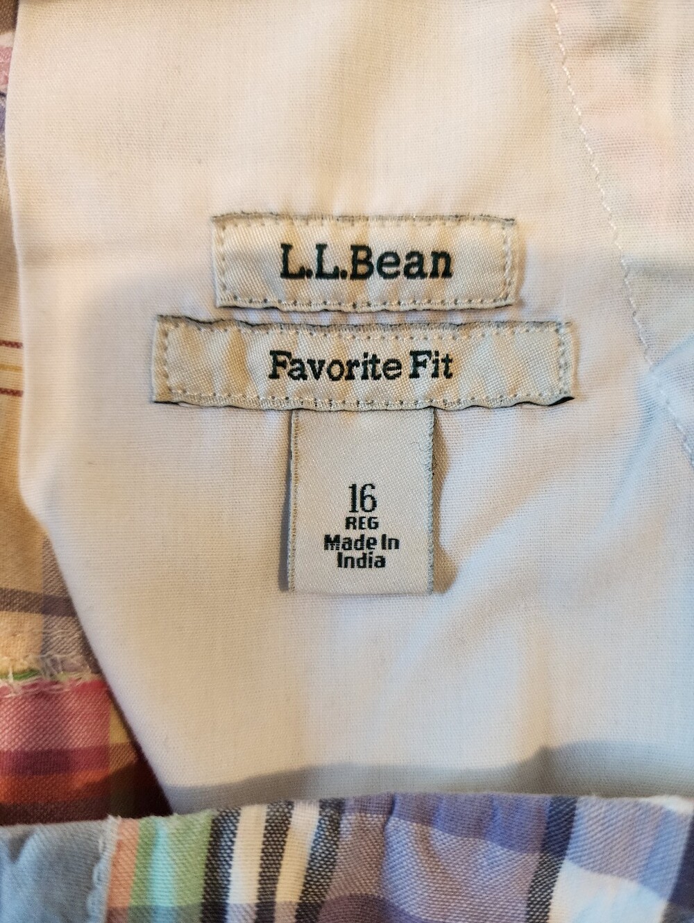 L.L.Bean Pastel Plaid Patchwork Favorite Fit Shorts Size 16. - Picture 9 of 13